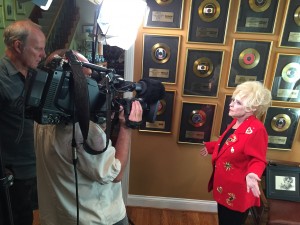 Tom Vlodek shoots Country Music Hall of Famer/Rock n' Roll Hall of Famer Brenda Lee for our project on the music of Springfield, Mo. (July 13, 2015 photo by Rene' Greblo at Brenda's home in Nashville, Tn.)